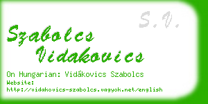 szabolcs vidakovics business card