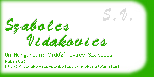 szabolcs vidakovics business card